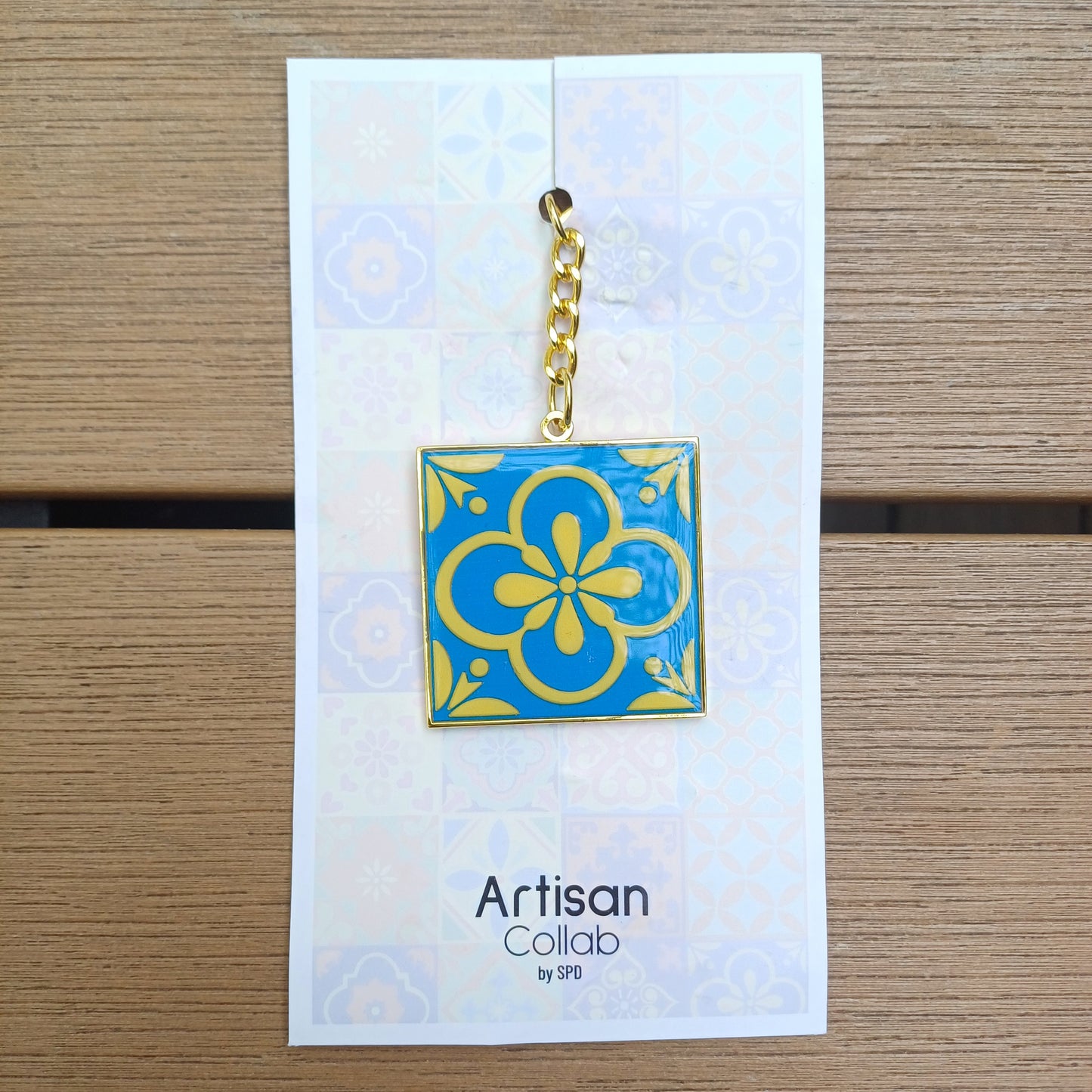 The Peranakan Tile Enamel Keychain