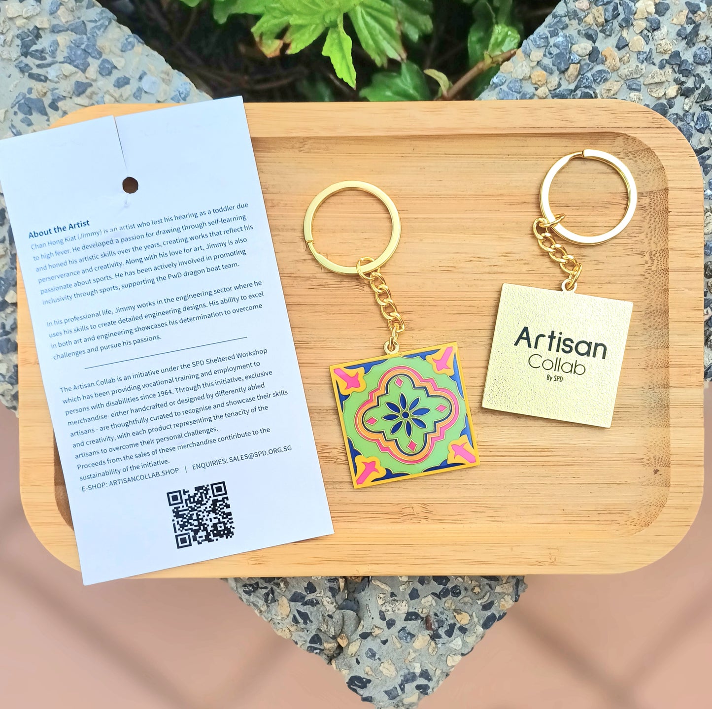 The Peranakan Tile Enamel Keychain