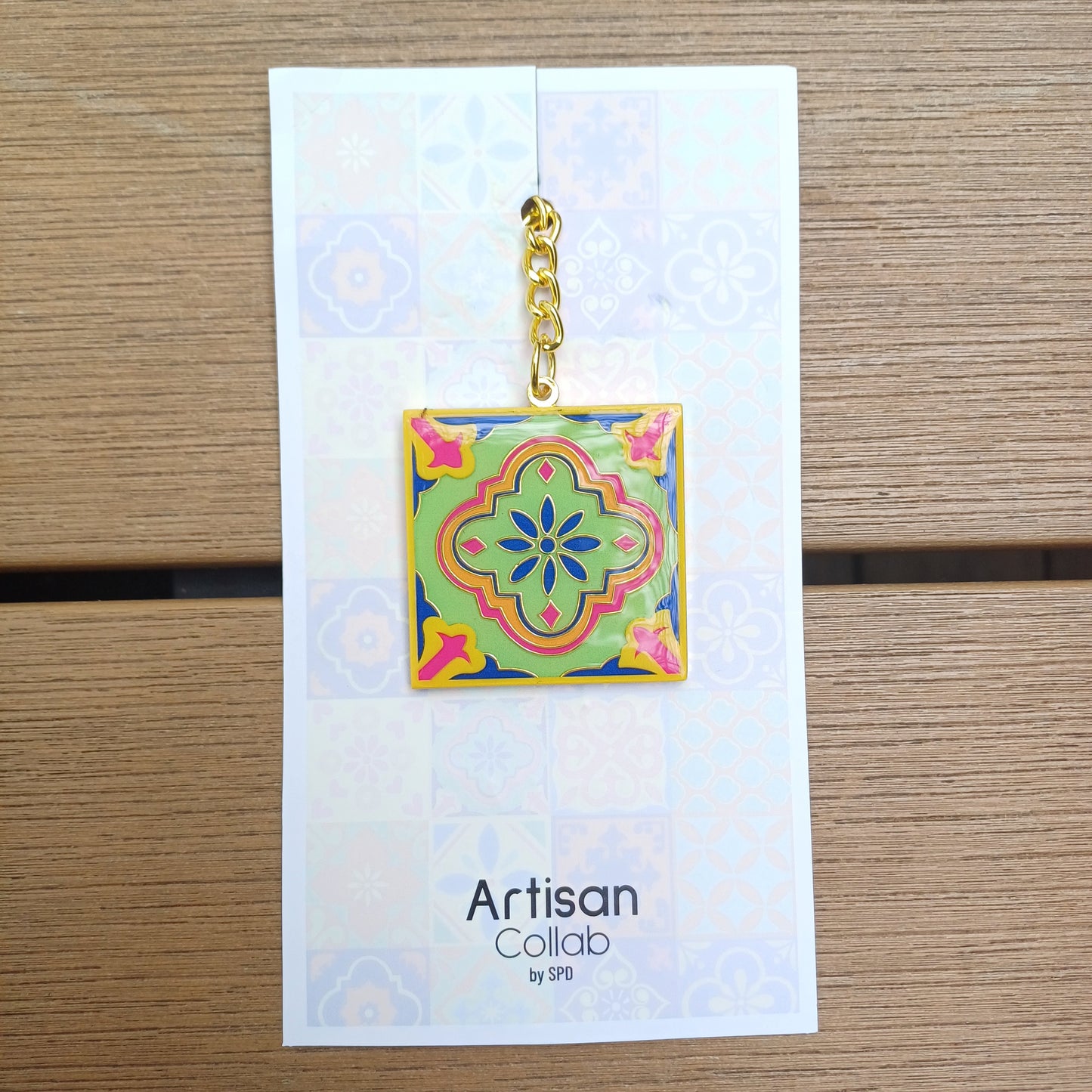 The Peranakan Tile Enamel Keychain