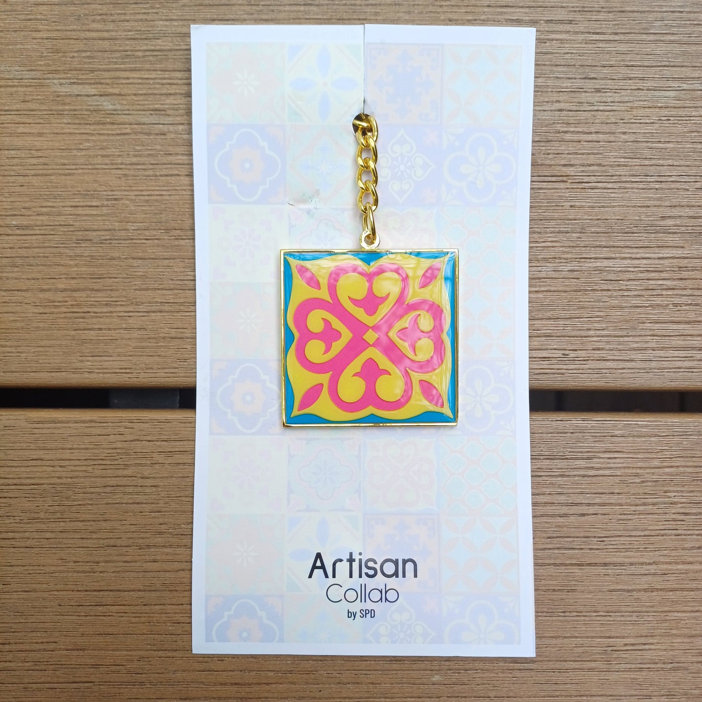 The Peranakan Tile Enamel Keychain
