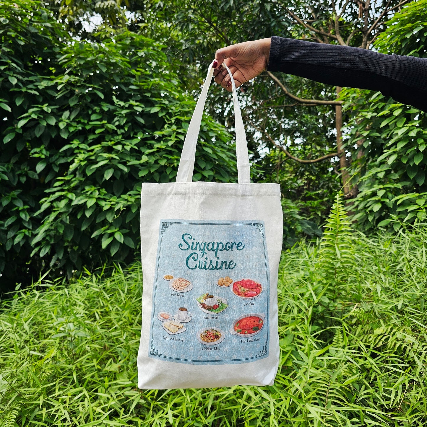 Singapore Cuisine Canvas Tote Bag