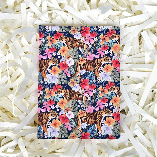 Fabric Hand Bound Journal Tropical Tiger