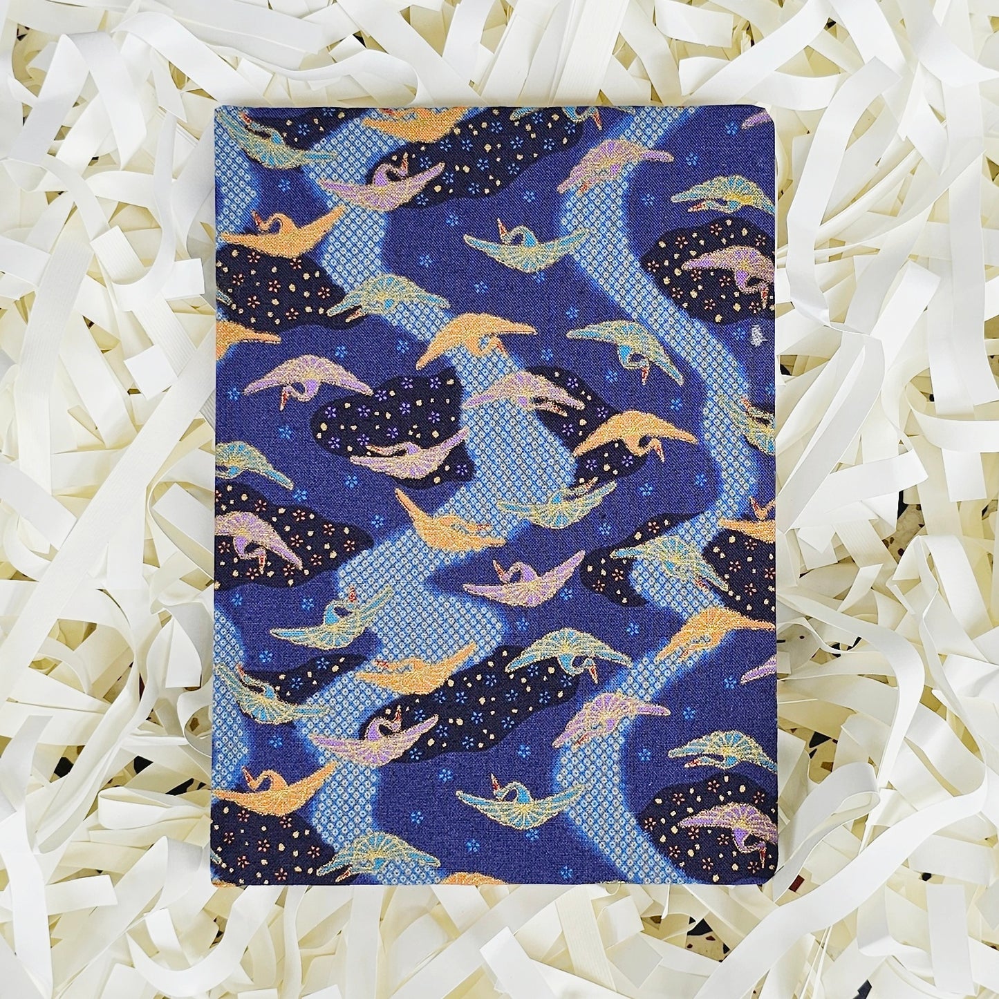 Fabric Hand Bound Journal Mystic Crane