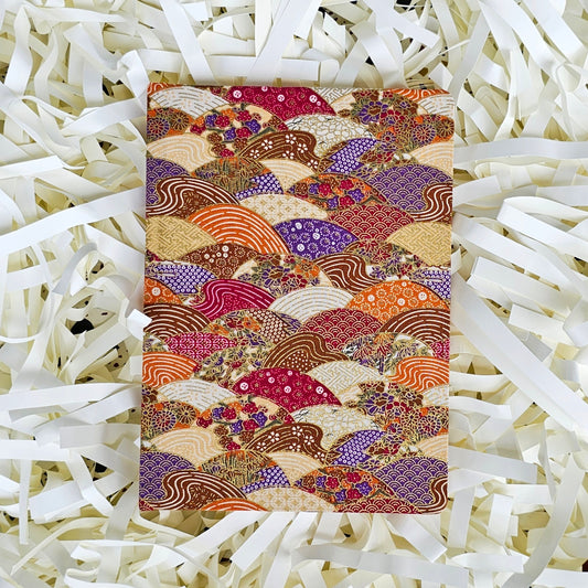 Fabric Hand Bound Journal Patchwork Waves