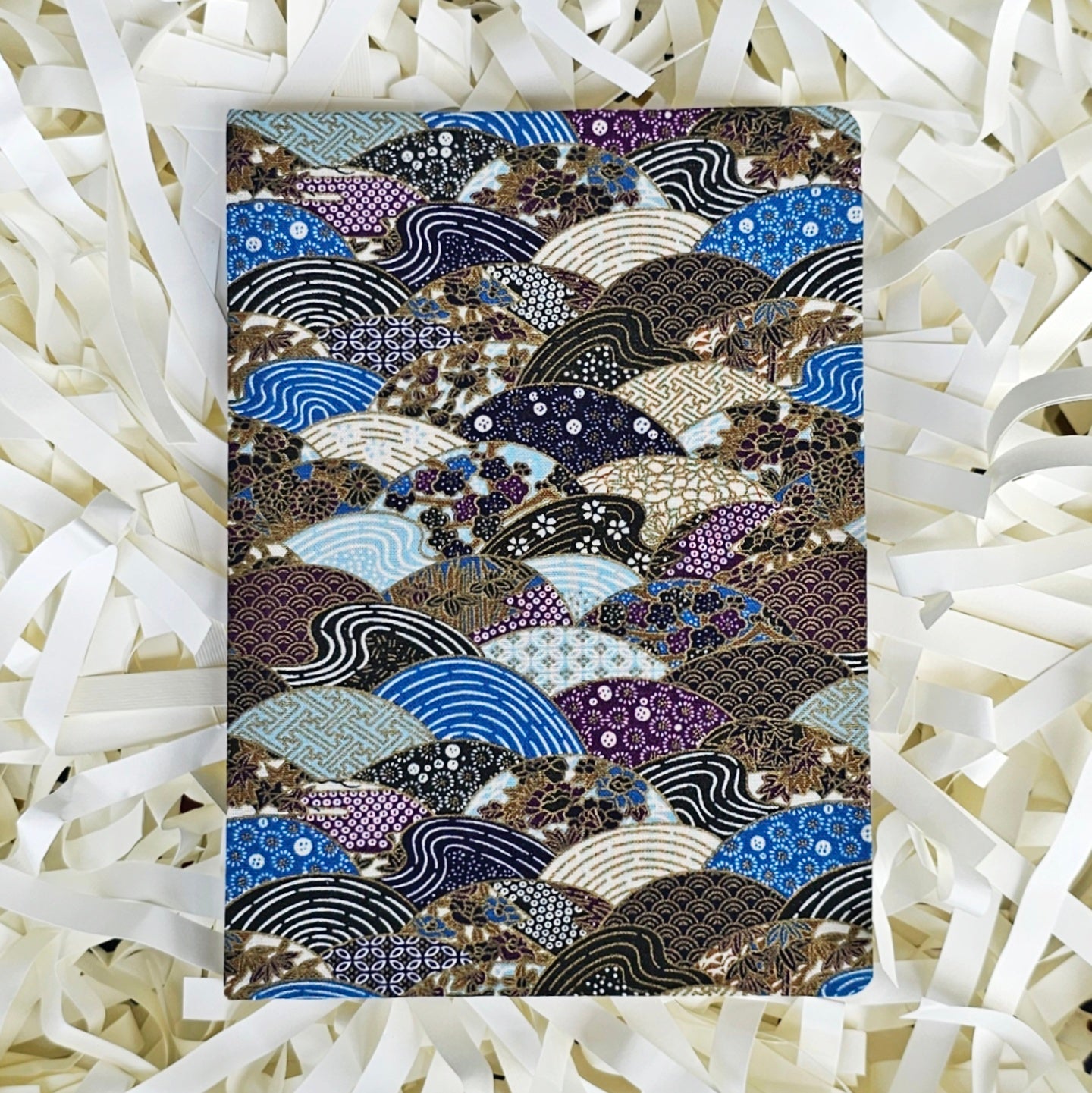 Fabric Hand Bound Journal Patchwork Waves