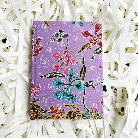 Fabric Hand Bound Journal Orchid Batik