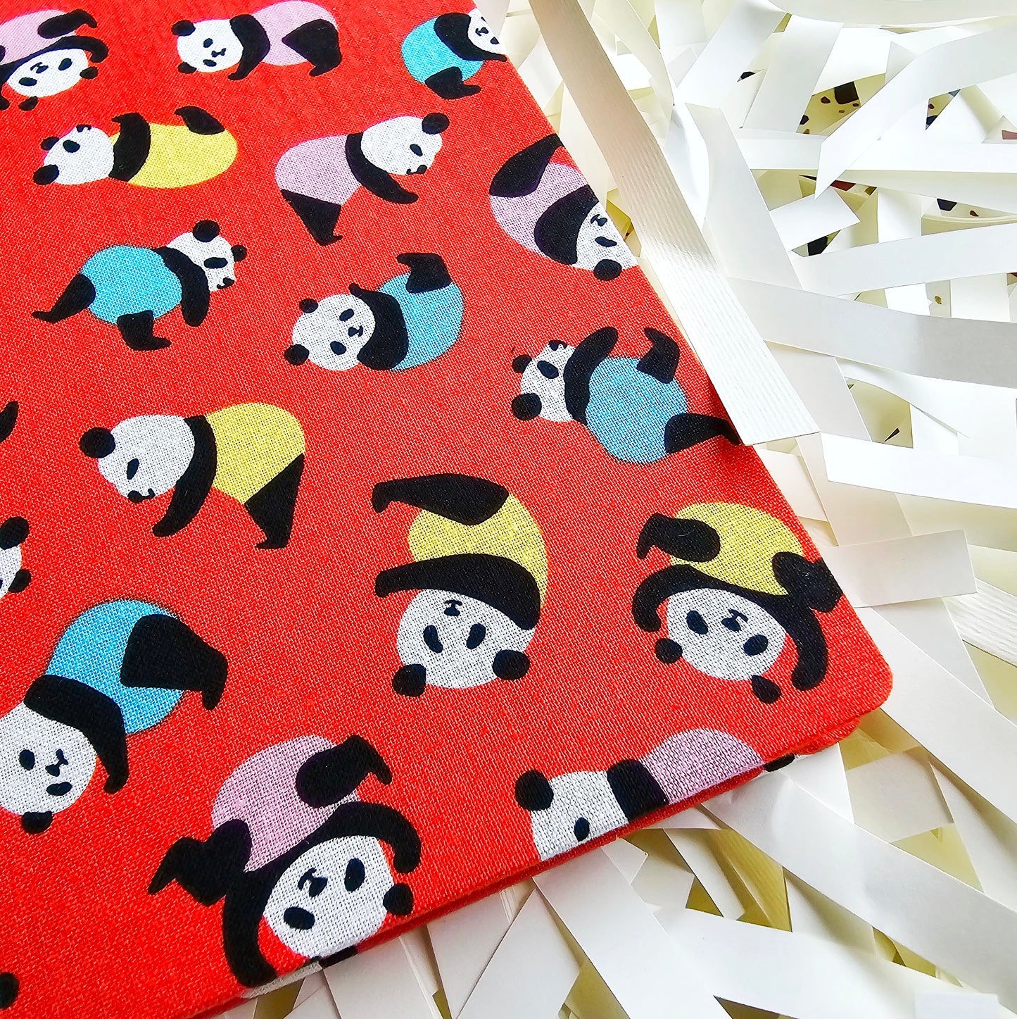 Fabric Hand Bound Journal Panda Pandemonium