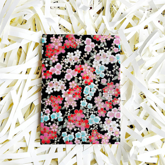 Fabric Hand Bound Journal Plum Blossom