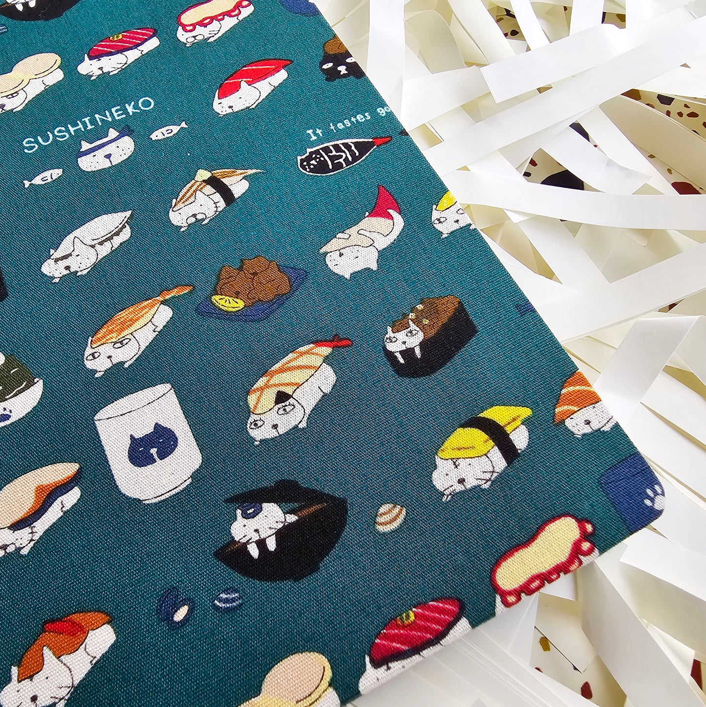 Fabric Hand Bound Journal Sushi Neko